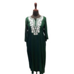 Emerald-Green-White-Embroidery-Kurtha-Top