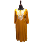 Mustard-Yellow-White-Embroidery-Kurtha-Top