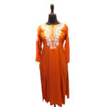 Orange-White-Embroidery-Kurtha-Top