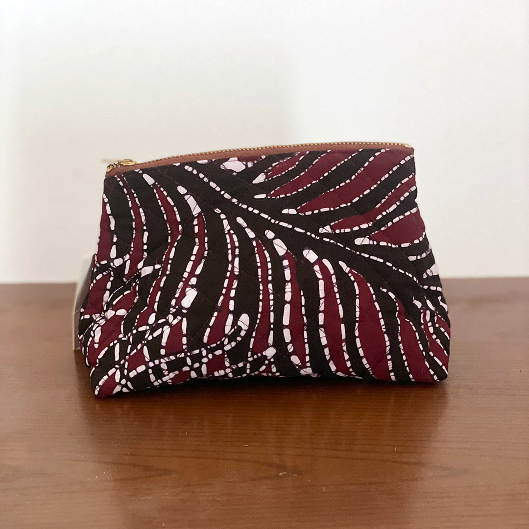 Rich Burgundy Batik Pouch