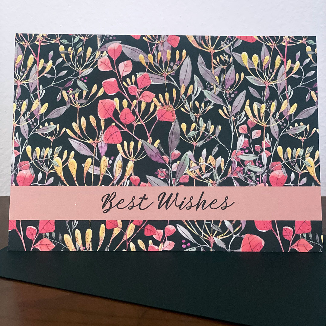 Best wishes black floral