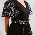 Fluttered-Sleeved-Chic-Black-Dress—Front